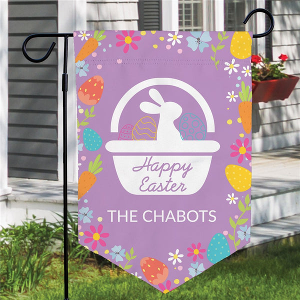 Personalized Colorful Easter Pennant Shape Garden Flag - Sunny Jar Personalized™