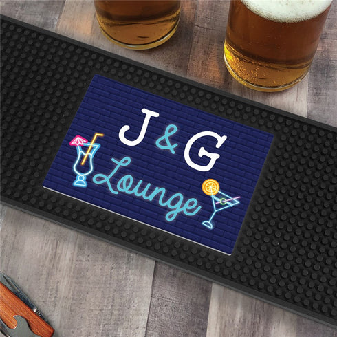 Personalized Neon Lounge Bar Mat - Sunny Jar Personalized™