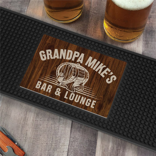 Personalized Whiskey Barrel Bar Mat - Sunny Jar Personalized™