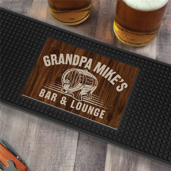 Personalized Whiskey Barrel Bar Mat - Sunny Jar Personalized™