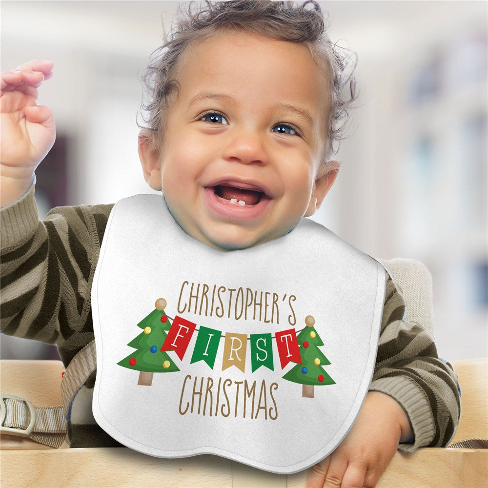 Personalized First Christmas Baby Bib - Sunny Jar Personalized™