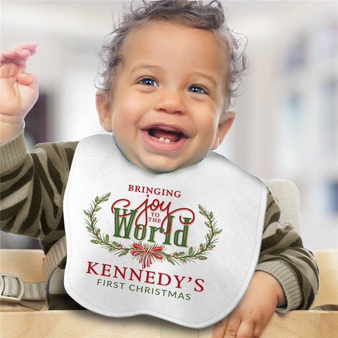 Personalized Bringing Joy to the world Baby Bib - Sunny Jar Personalized™