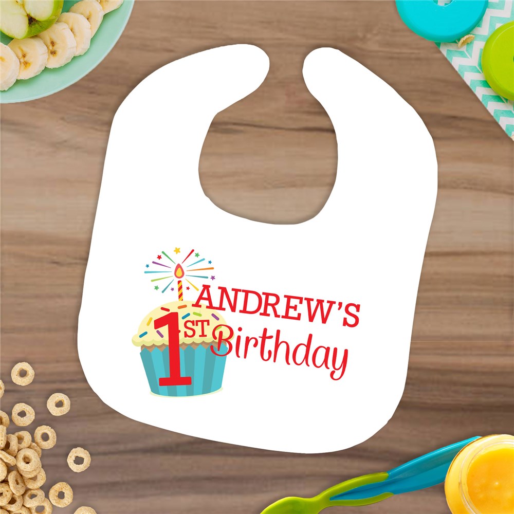 Personalized 1st Birthday Cupcake Baby Bib - Sunny Jar Personalized™