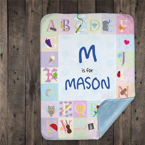 Personalized Alphabet Baby Sherpa Blanket - Sunny Jar Personalized™