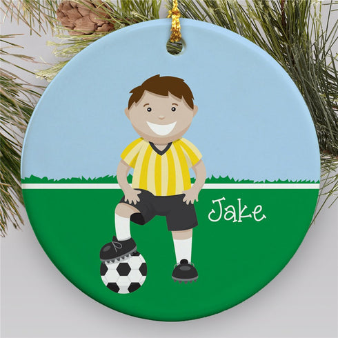 Personalized Boy Soccer Holiday Ornament - Sunny Jar Personalized™