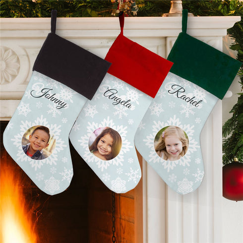 Christmas Snowflake Photo Stocking - Sunny Jar Personalized™