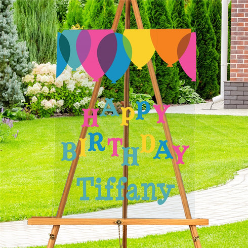 Personalized Sheer Birthday Balloons Acrylic Sign - Sunny Jar Personalized™