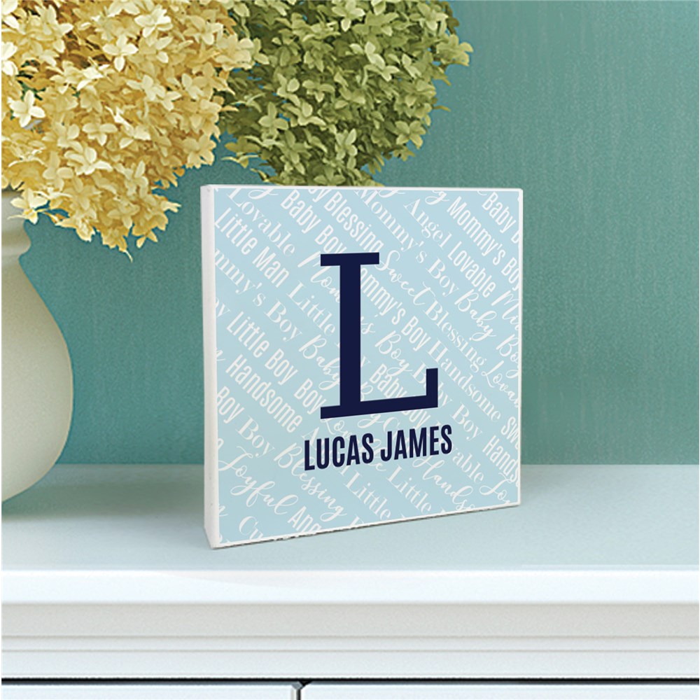 Personalized Baby Name 6x6 Table Top Sign - Sunny Jar Personalized™