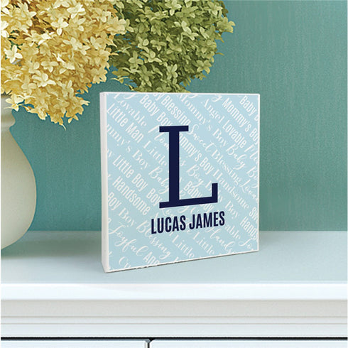 Personalized Baby Name 6x6 Table Top Sign - Sunny Jar Personalized™