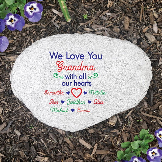 Personalized We Love You Grandma Flat Garden Stone - Sunny Jar Personalized™