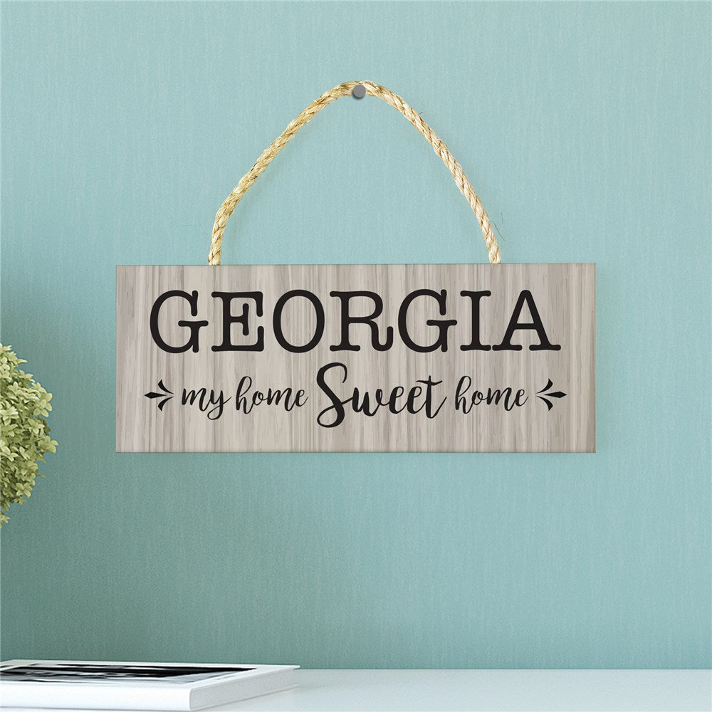 Personalized My Home Sweet Home Rope Hanging Sign - Sunny Jar Personalized™