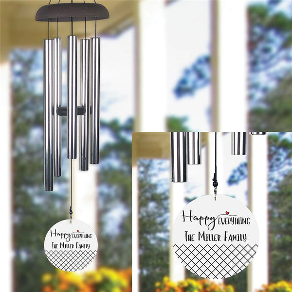 Personalized Geometric Happy Everything Wind Chime - Sunny Jar Personalized™