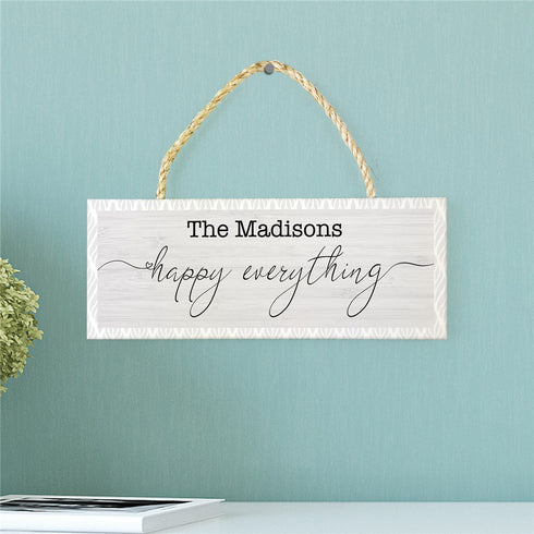 Personalized Happy Everything Rope Hanging Sign - Sunny Jar Personalized™