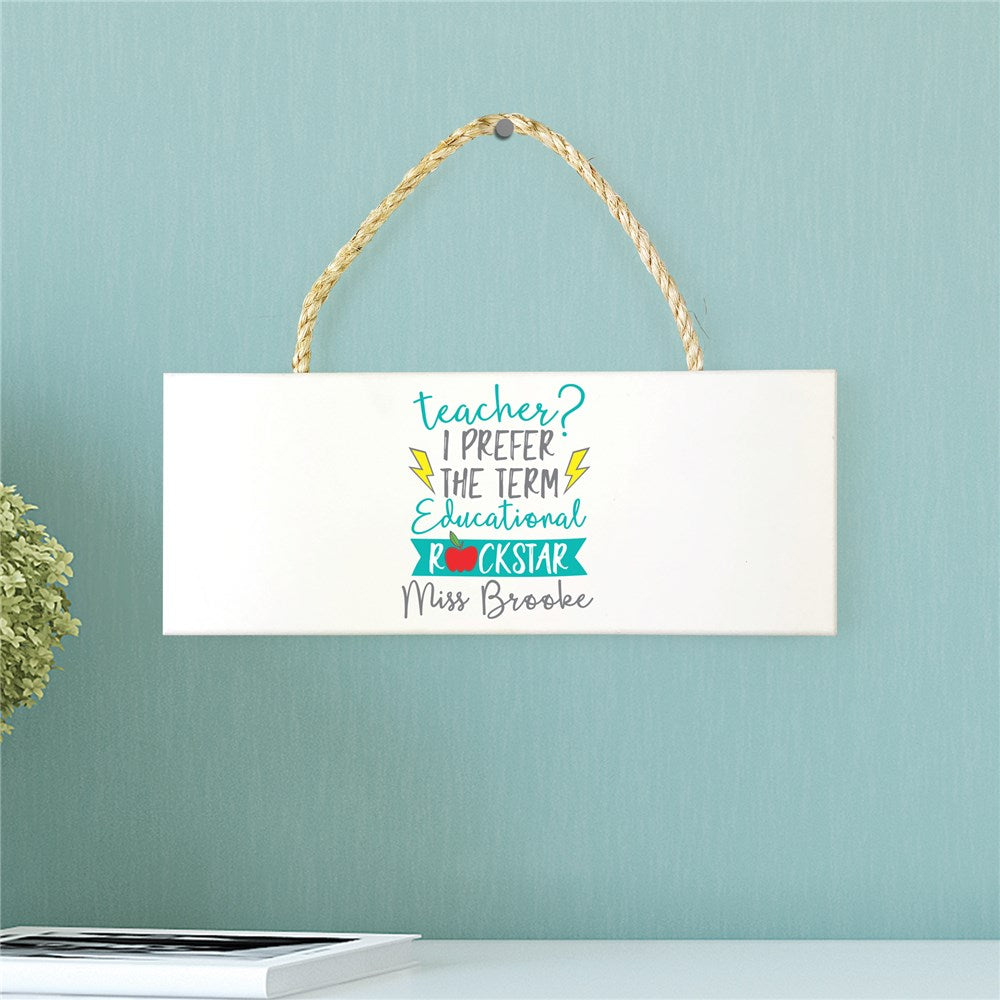 Personalized Educational Rock Star Rope Hanging Sign - Sunny Jar Personalized™