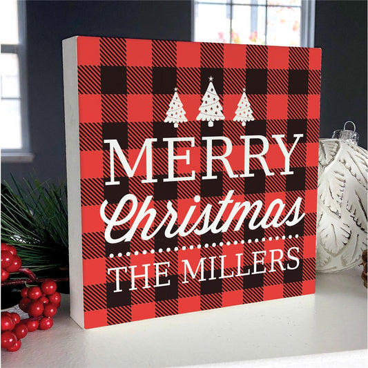 Personalized Merry Christmas Table Top Sign 6x6 - Sunny Jar Personalized™