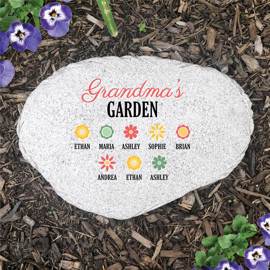 Personalized Grandma's Garden Flat Garden Stone - Sunny Jar Personalized™