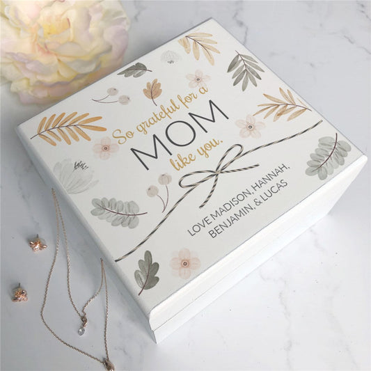 Personalized Gold and Silver Flora Jewelry Box - Sunny Jar Personalized™