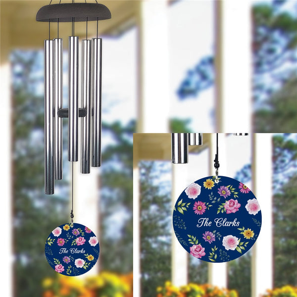 Personalized Flower Pattern Wind Chime - Sunny Jar Personalized™