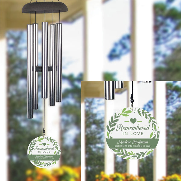 Personalized Remembered in Love Wind Chime - Sunny Jar Personalized™