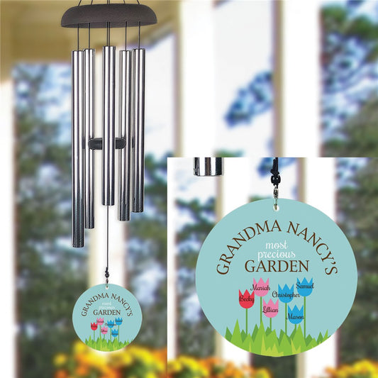 Personalized Numbered Flower Garden Wind Chime - Sunny Jar Personalized™