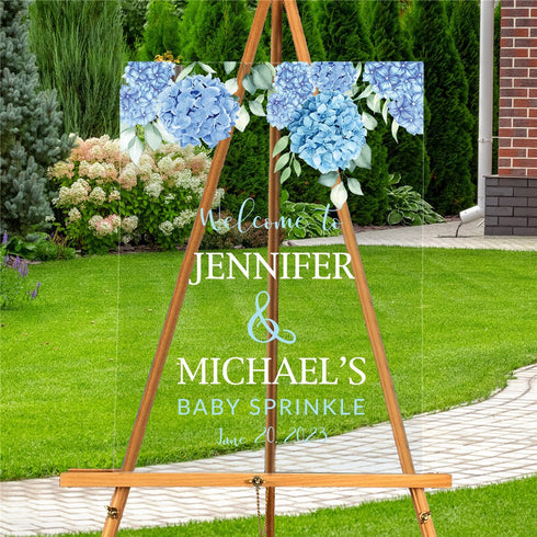 Personalized Hydrangeas Shower Acrylic Sign - Sunny Jar Personalized™