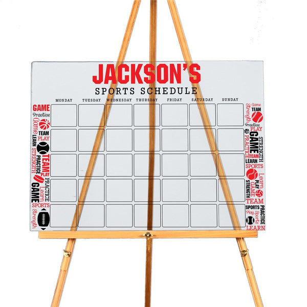 Personalized Sports Word Art Calendar Acrylic Sign - Sunny Jar Personalized™