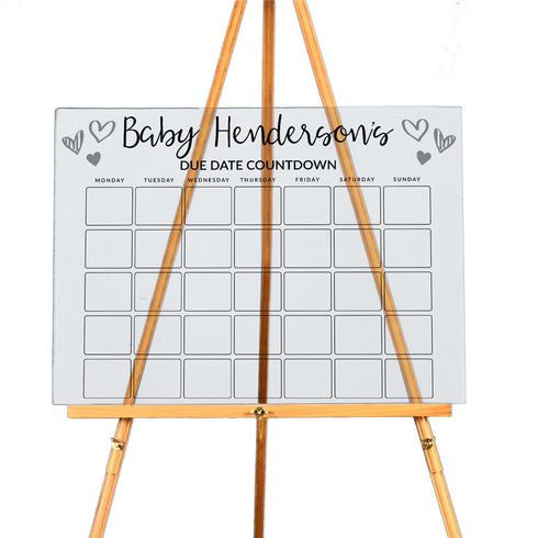 Personalized Hand Drawn Hearts Calendar Acrylic Sign - Sunny Jar Personalized™