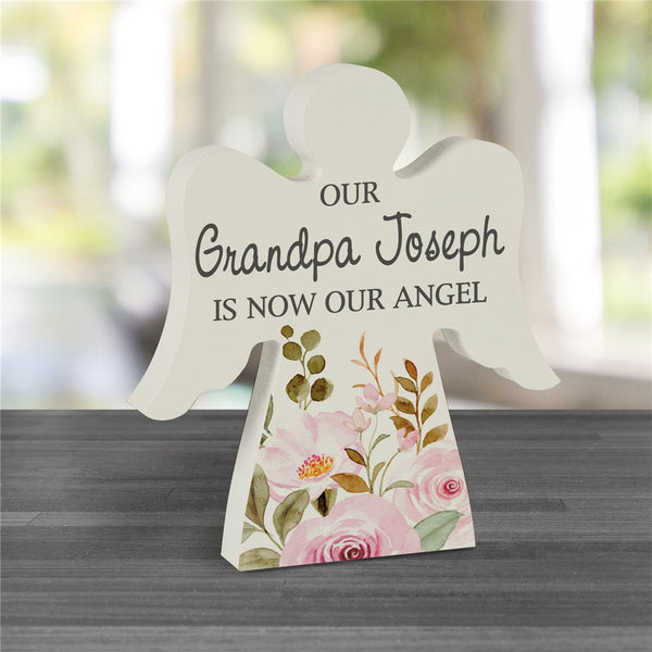 Personalized Floral Is now our Angel Angel Sign - Sunny Jar Personalized™