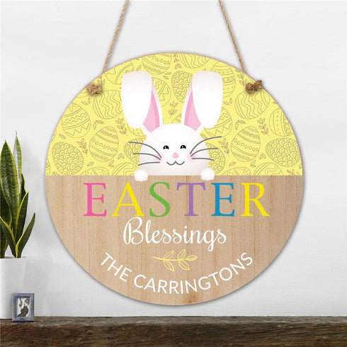 Personalized Easter Blessings Round Wall Sign - Sunny Jar Personalized™