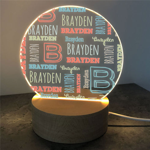 Personalized Kid's Name Round LED Sign - Sunny Jar Personalized™