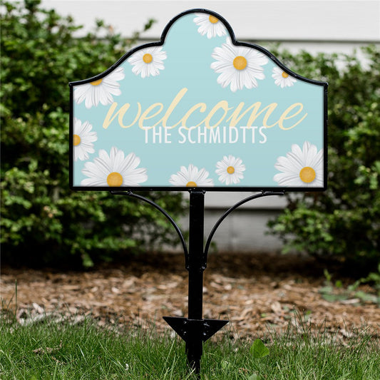 Personalized Welcome Daisies Magnetic Sign - Sunny Jar Personalized™