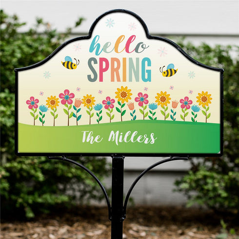 Personalized Hello Spring Magnetic Sign - Sunny Jar Personalized™