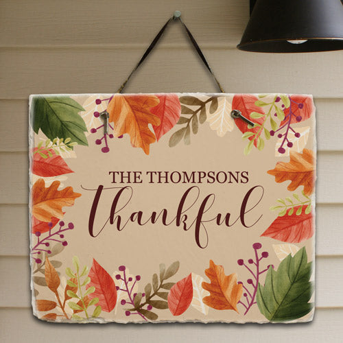 Personalized Thankful Slate Plaque - Sunny Jar Personalized™