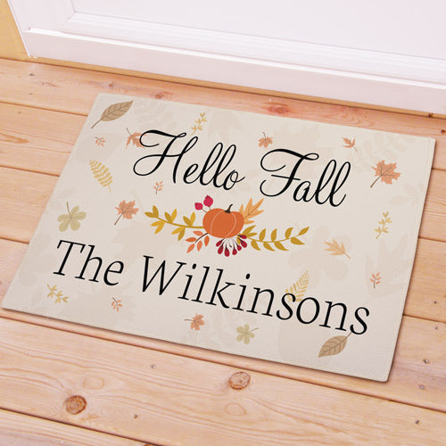 Personalized Hello Fall Doormat - Sunny Jar Personalized™